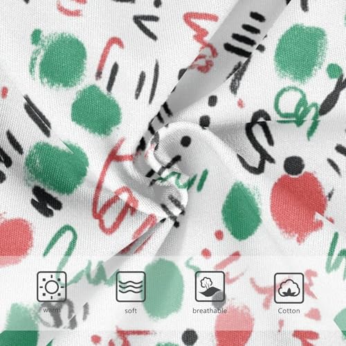 Girls' Triangle Panties Organic Underwear for Kids Colorful Doodle Christmas3