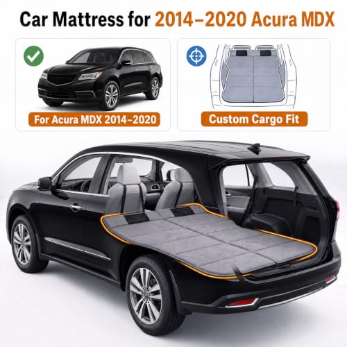 Image of Car Mattress for 2014-2020 Acura MDX, Upgraded Non-Inflatable Thickened Foam SUV Car Camping Mattress, Foldable Trunk Sleeping Pad Car Bed Mattress for Road Trips Camping Travel