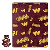 NORTHWEST NFL Plush Bear Hugger with 40 X 50 Silk Touch Throw Blanket, Washington Commanders