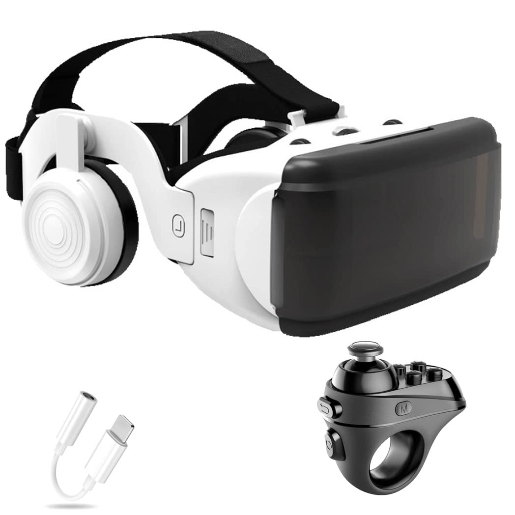 Gafas de Realidad Virtual, 3D VR Gafas con Controlador Bluetooth para Juegos Visión Panorámico VR Glasses para iPhone 13 Pro Max/13 Pro/13/12/11, para Samsung Galaxy S21, Huawei, Xiaomi