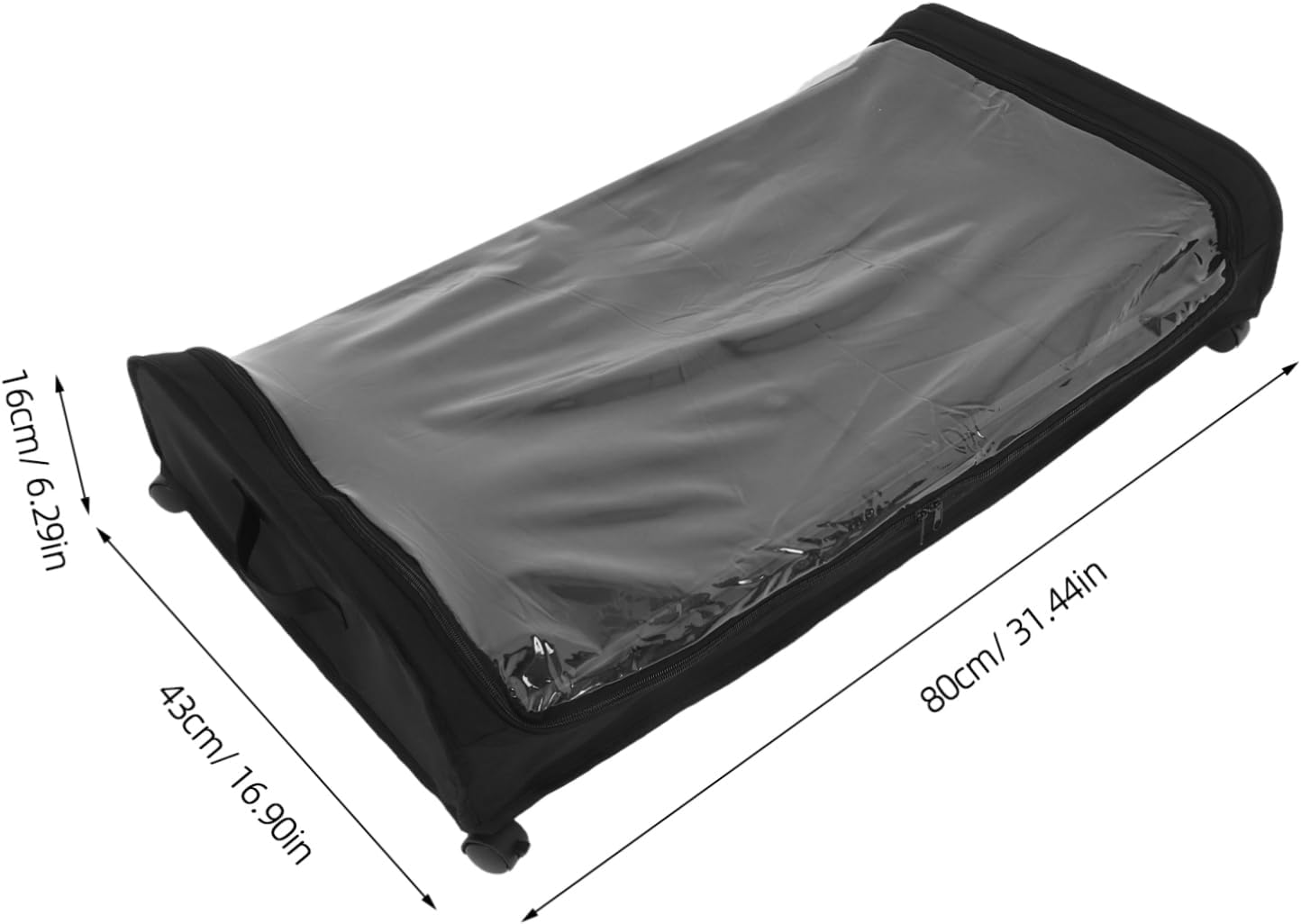 PRETYZOOM Bed Storage Container with Wheels Multi-Functional Clothes and Shoe Organizer Dustproof Rolling Storage Bin for Dorm and Bedroom