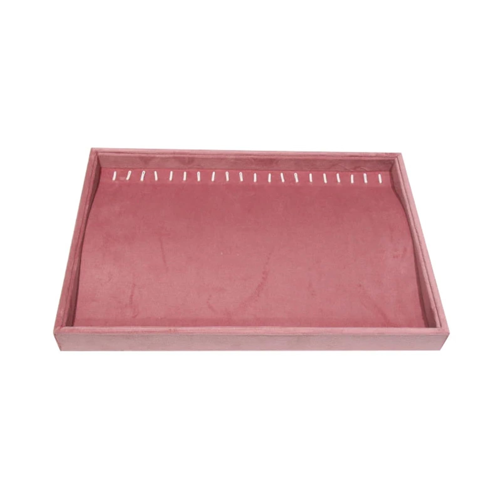 ZHSOAO Pink Velvet Ring Tray Jewelry Organizer Necklace Earrings Pendant Storage Rack Display Watch Holder 35 * 24Cm for Jewelry(Necklace tray)