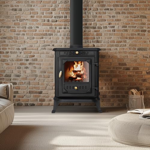 NRG Multifuel Stove Cast Iron Multi Fuel Woodburning Fireplace 7 KW