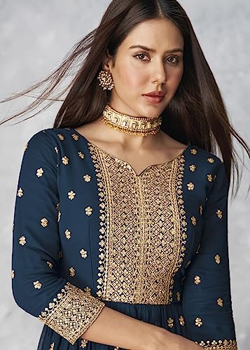 Image of Xomantic Fashion Women's Ethnic Wear Nyra Cut Embroidery Kurti plazzo and Dupatta set