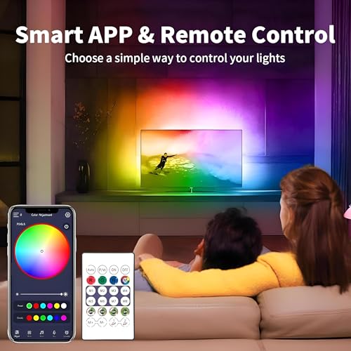 Image of Smart RGBIC Neon Strip 5m, IP65 Flexible & Foldable, Music Modes, App Control, Timer, Dynamic Modes, Powered for Adapter, TV, Power Bank (RGBIC NEON)