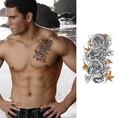 Temporary Tattoos For Men And Teens（15 Sheets ）, Half Arm Temporary Tattoos For Halloween,Realistic Sleeve Tattoos Waterproof And Long Lasting #TOP4