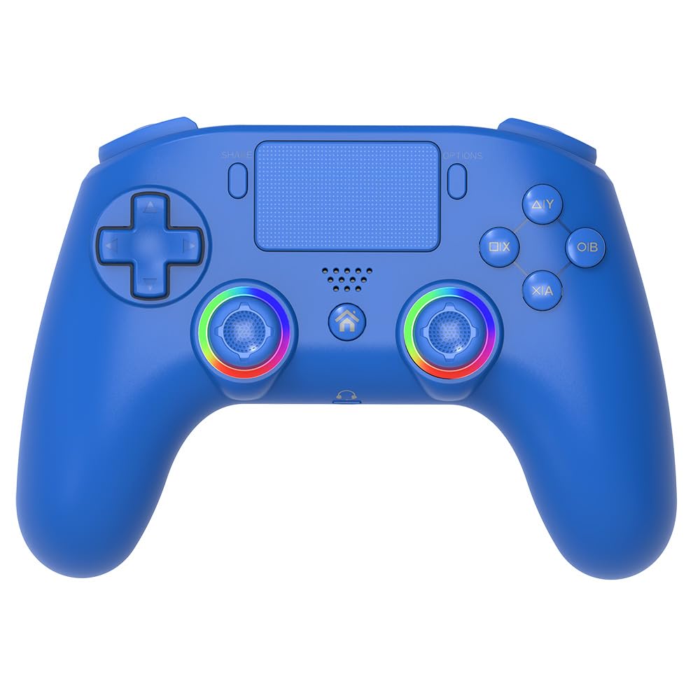 SUBSONIC - Kabellose Controller für PS4 und PC - RGB LED - Blau | Ergonomisch, Programmierbare LEDs, Vibrationsfunktion, Programmierbare Paddles – Kompatibel mit PlayStation 4 und PC