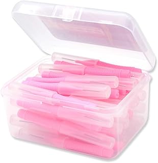 40 cepillos interdentales de mano para uso en exteriores, herramienta de higiene bucal para el hogar, vacaciones, color rosa, 0,7 mm
