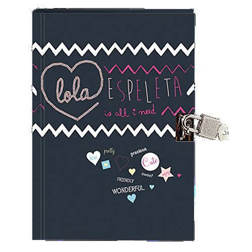 Journal intime avec cadenas LOLA ESPELETA idée cadeau anniversaire fille 12x17cm