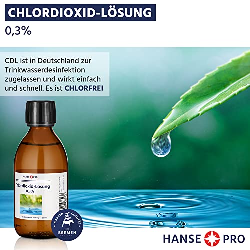 Chlordioxid Hanse Pro Lösung 0,3% 2 x 250 ml für Trinkwasser-Desinfektion