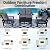 WENTUM 5-Piece HDPE Patio Conversation Set w/ 4 Cup Holders, All-Weather Outdoor Sectional Furniture, Thick Washable Cushions, Coffee Table & Side Table for Backyard Porch Poolside, Black
