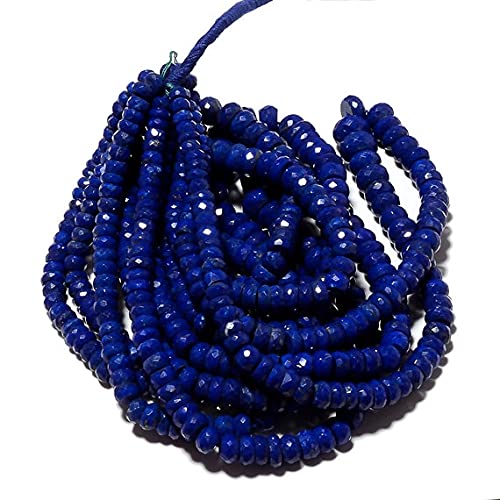 LKBEADS Lapis Lazuli fasetowane koraliki rondelle, AAA Lapis Lazuli Rondelle, koraliki od 6 mm do 10 mm, sznurek 40 cm