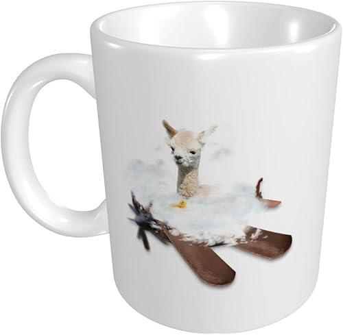 Miniatura 2 de Zomyto Taza de café de alpaca de 11 onzas, taza de té de alpaca, regalos de alpaca, diseño de alpacas, taza para amantes del café, taza divertida de