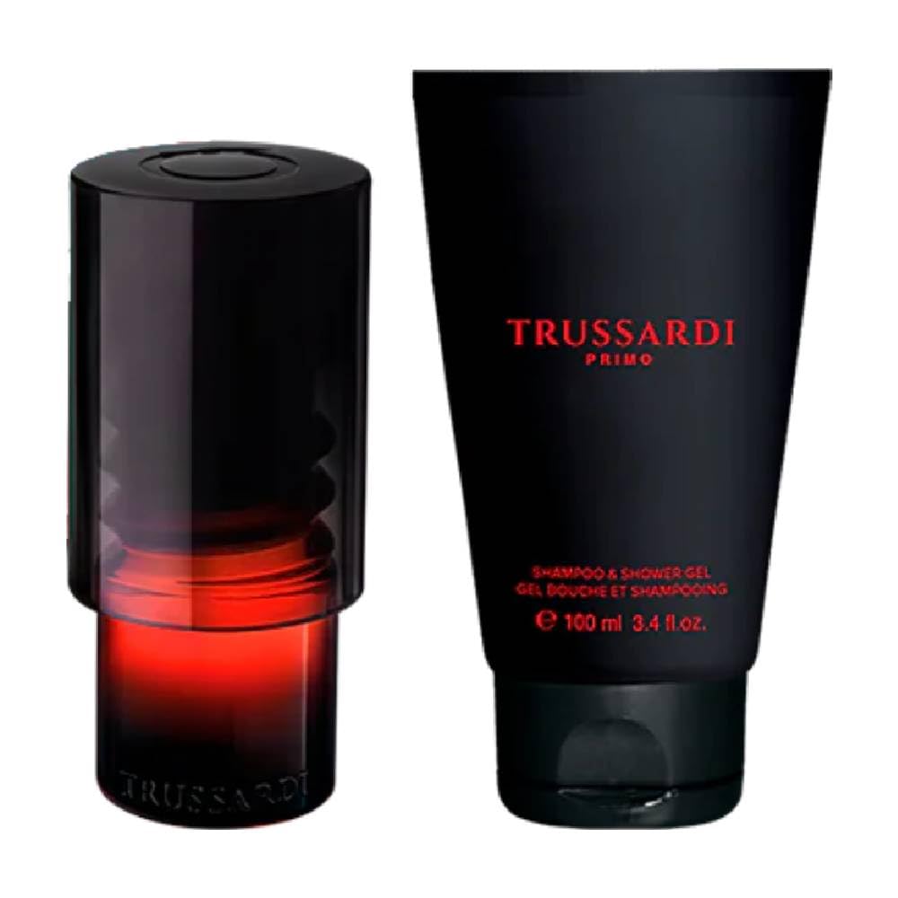 Trussardi Primo – Confezione Regalo per Lui: Profumo Eau de Parfum 100 ml + Shampoo Shower Gel 100ml + Beauty Case Uomo