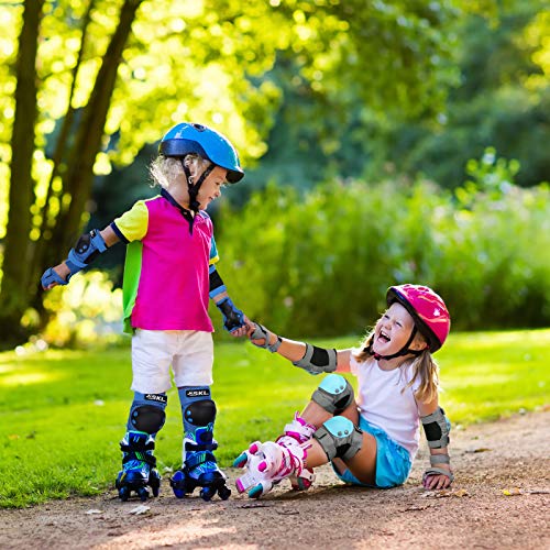 SKL Knee Pads for Kids, Elbow and Knee Pads Kids 6-13, Toddler 3 in 1 Protective Gear Set with Wrist Guards, Adjustable Strap for Skating Scooter Bike Riding Skateboard Cycling Rollerblading - Thumbnail 7