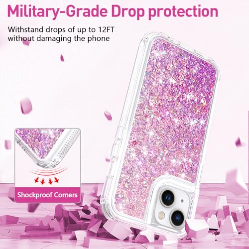 Coque à paillettes iPhone 15 avec 2 verres trempés transparents - 5