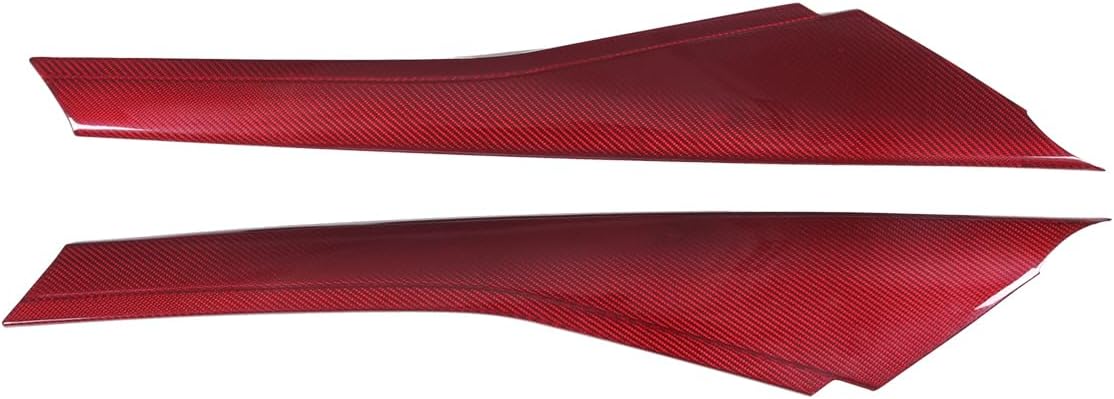 100% Real Carbon Fiber Car Front Windshield Glass A-Pillar Trim Cover for Chevrolet Corvette C7 2014-2019 A-Pillar Front Molding Windshield Outer Trim Accessories (Red)