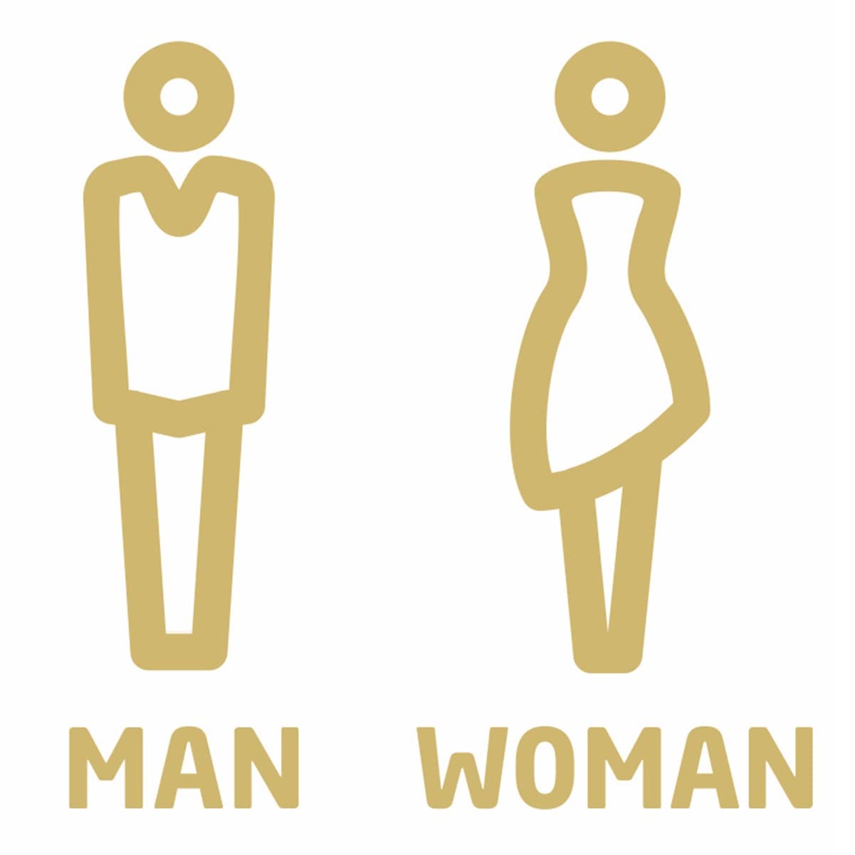 Letrero de baño acrílico para Hombre y Mujer, Conjunto de Figuras Decorativas, Letrero de Inodoro Moderno, letreros para Puerta de baño (Oro Unisex) (Oro Unisex)