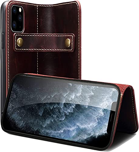 Étui en cuir véritable pour iPhone 13 marron élégant et robuste