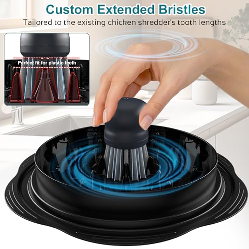 Image of Mini Dish Brush for Cleaning Chicken Shredder, Palm Brush Dish Scrubber with Ergonomic Grip, Kitchen Brush for Washing Dishes, Pans, Pots, Sink (1, Gray)