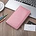 Sooez Leather Professional Business Card Holder Organizer, 240 Card Capacity PU Name Credit Cards Booklet (Pink)