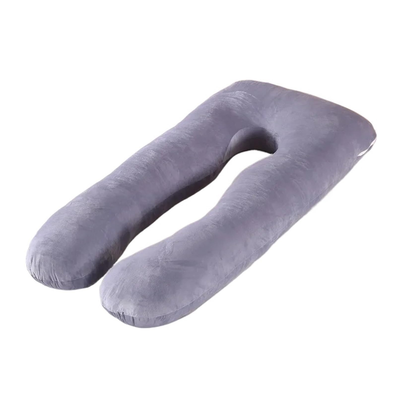 Cuscino lombare morbido a U, 140 x 70 cm, multifunzione, per donne in gravidanza, in velluto, colore: grigio