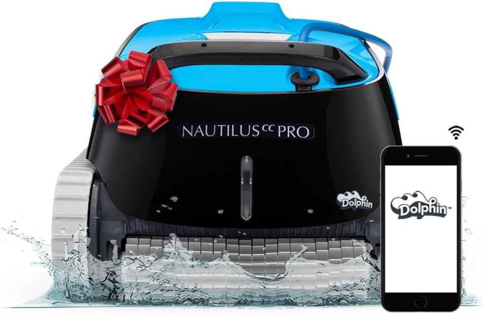 Dolphin Nautilus CC Pro Wi-Fi Automatic Robotic Pool Vacuum Cleaner, Wall Climbing, Waterline Scrubber Brush, Ideal for In-Ground Pools up to 50 FT in Length