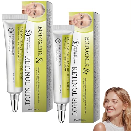 Botoxmix & Vita-A Retinol Shot Wrinkle-Lift Tightening Cream 2 Pack, Anti Wrinkle, Pore Minimizer, Fine Lines, All Skin