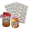 200Pcs Zelfklevende Jam Jar Etiketten Stickers Mooie Fruit Ontwerp Fles Label Ovale Handgemaakte Stickers voor Keuken Chutney Thuis Bakken Cosmetische Tin Verjaardagscadeau Decor