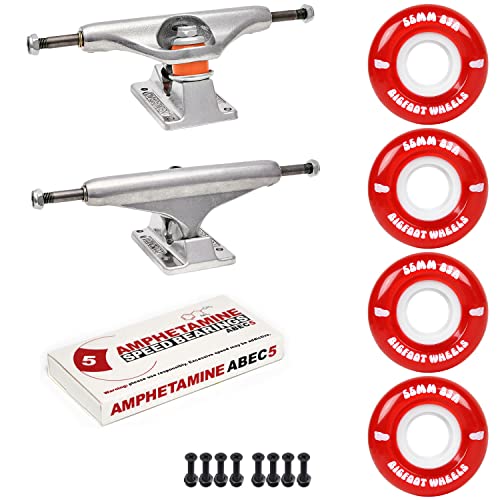 Skateboard Package Independent 169 Trucks 55mm 83A Red Cruiser Wheels ABEC 5