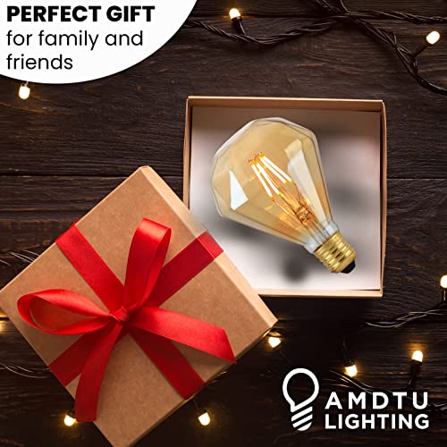 Amdtu Diamond Decorative Light Bulb,4W 40W Equivalent,2200K Warm Light For Gold Mini Bar,Room Decor,Bedroom,Gift,1 Pack Large Globe Light Bulb #TOP4