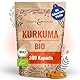 Bio Kurkuma Kapseln - 300 Curcuma Kapseln hochdosiert 4320mg reines Kurkuma + Bio Schwarzer Pfeffer Pro Tagesdosierung - Abgefüllt In Deutschland