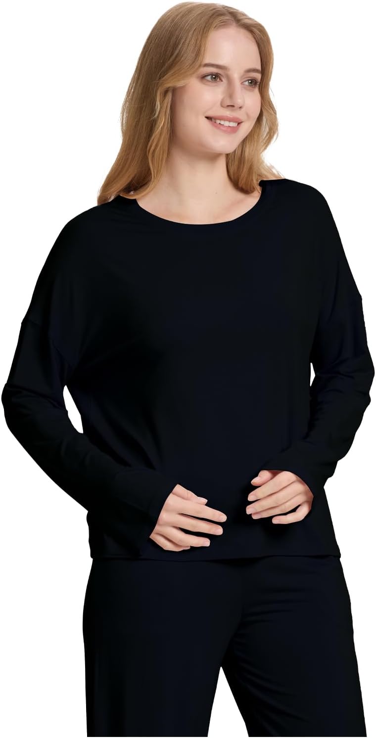 TOSMO Women Pajama Sets Viscose from Bamboo Long Sleeve Sleepwear Super-Soft Comfy Button Down Lounge Sleep Cooling Pjs - Image 2