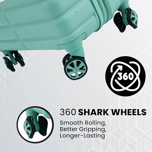 Spyder Puffer Style 25 Inch Expandable Hardside Upright Suitcase with 360° Spinner Wheels, TSA Approved Lock, Seafoam Green3