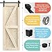 WINSOON 8FT Antique Double Sliding Barn Door Hardware Roller Track Kit Black, 4-18FT for Choose