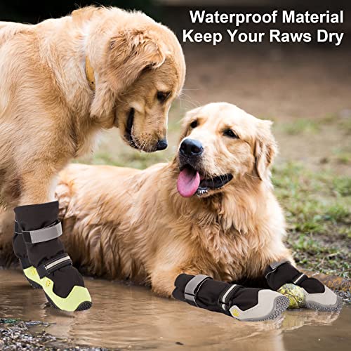 Anti-Slip Dog Snow Boots - Large Dogs Dog Shoes, Medium-Sized Dog Boots And Paw Protectors For Summer, Hot Summer Road,Rain Waterproof, Outdoor Walking, Indoor Hard Floor Non-Slip Soles #TOP5