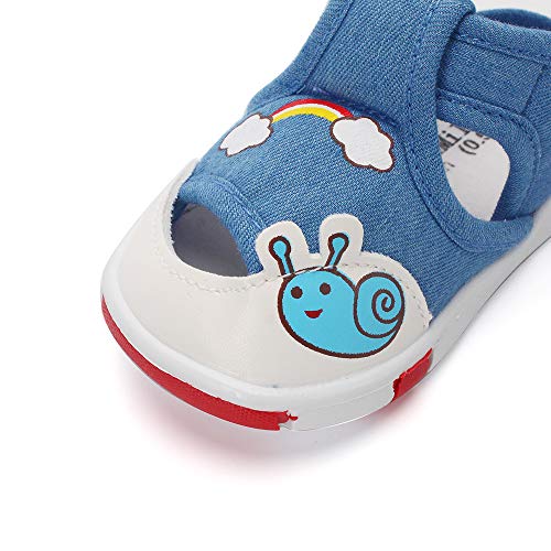 Baby Shoes Boys Girls First Walkers Sandals Cute Animals Toddler Sneakers Prewalkers Rubber Sole Navy Rainbow 18-21 Months #TOP4