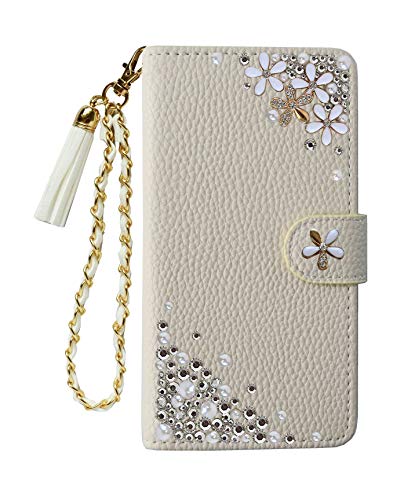 「kaupili」BASIO 4 KYV47 au かんたんスマホ2 A001KC Y!mobile 京セラ 専用 ケース 鏡/ミラー付き 花 可愛 合皮 スタンド カメラ穴 ストラップホール マグネット 手帳型 横開き 携帯 スマホ カバー お財布機能付