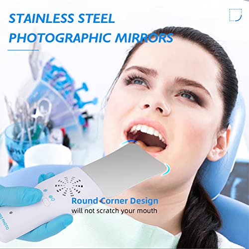 faruijie Dental Photography Mirrors Fog Free - 2 Sided Intraoral Photo Reflector Dental Stainless Steel Occlusal Mirror Fan with 4 Interchangeable Mirrors - Thumbnail 3