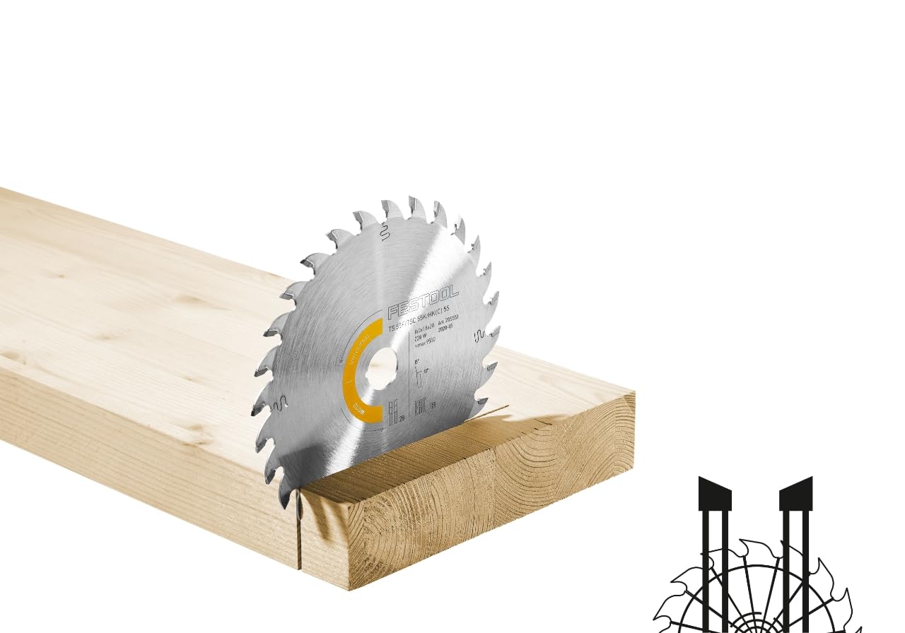 Festool Plunge Saw Wood Blade 168mm 168 X 1.8 X 20 28 Tooth Fits Ts 60 Csc 50 from B&Q