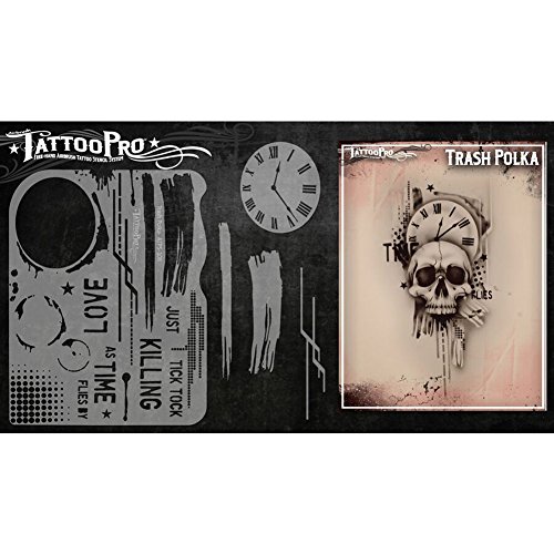 Tattoo Pro Airbrush Stencil Series 1 - Trash Polka, Mylar Airbrush Tattoo Template