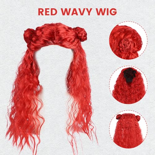Disfraz completo rojo para niñas 7-8 años miniatura 5