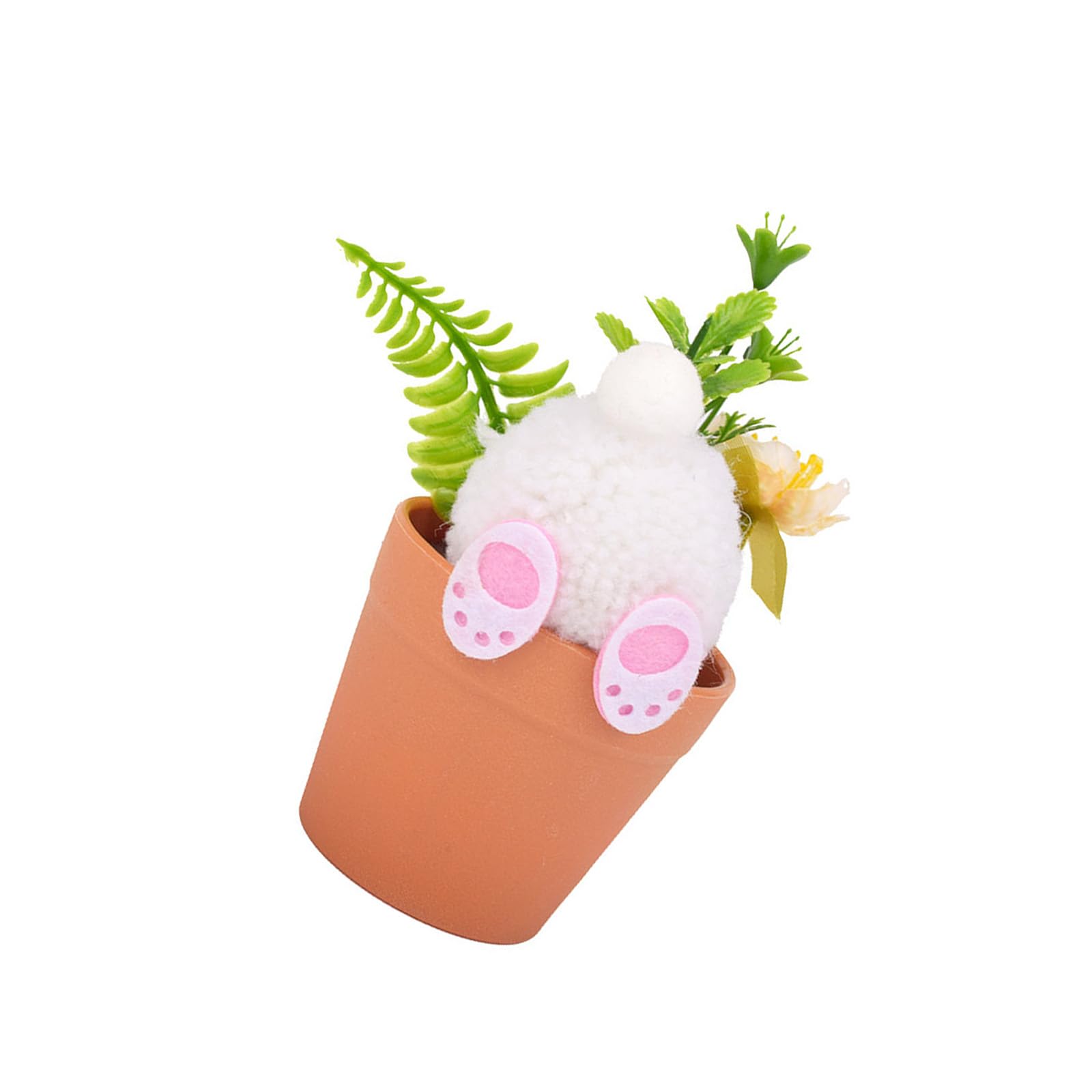 Tsophreniq Cartoon Plush Bunnies Figurine Artificial Potted Plant with Rabbits for Table Centerpeices Home and Garden Decoration Garden Ornament