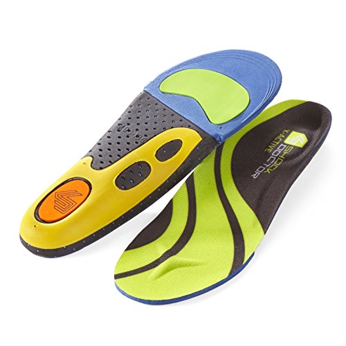 Shock Doctor RE Plus Men's X-Active Athletic Sport Insole, 11-12.5, Black/Green