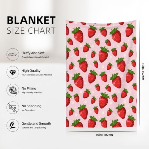Image of Strawberry Throw Blanket, 40x60inches