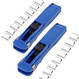 2 Stück Supaclip Supaclipspender & 16 Stück Edelstahl Nachfüllclips - Portable Handheld Papier schnell Clam Clip Hefter Dispenser und Refill Clips, Paper Clipper für Schulamt