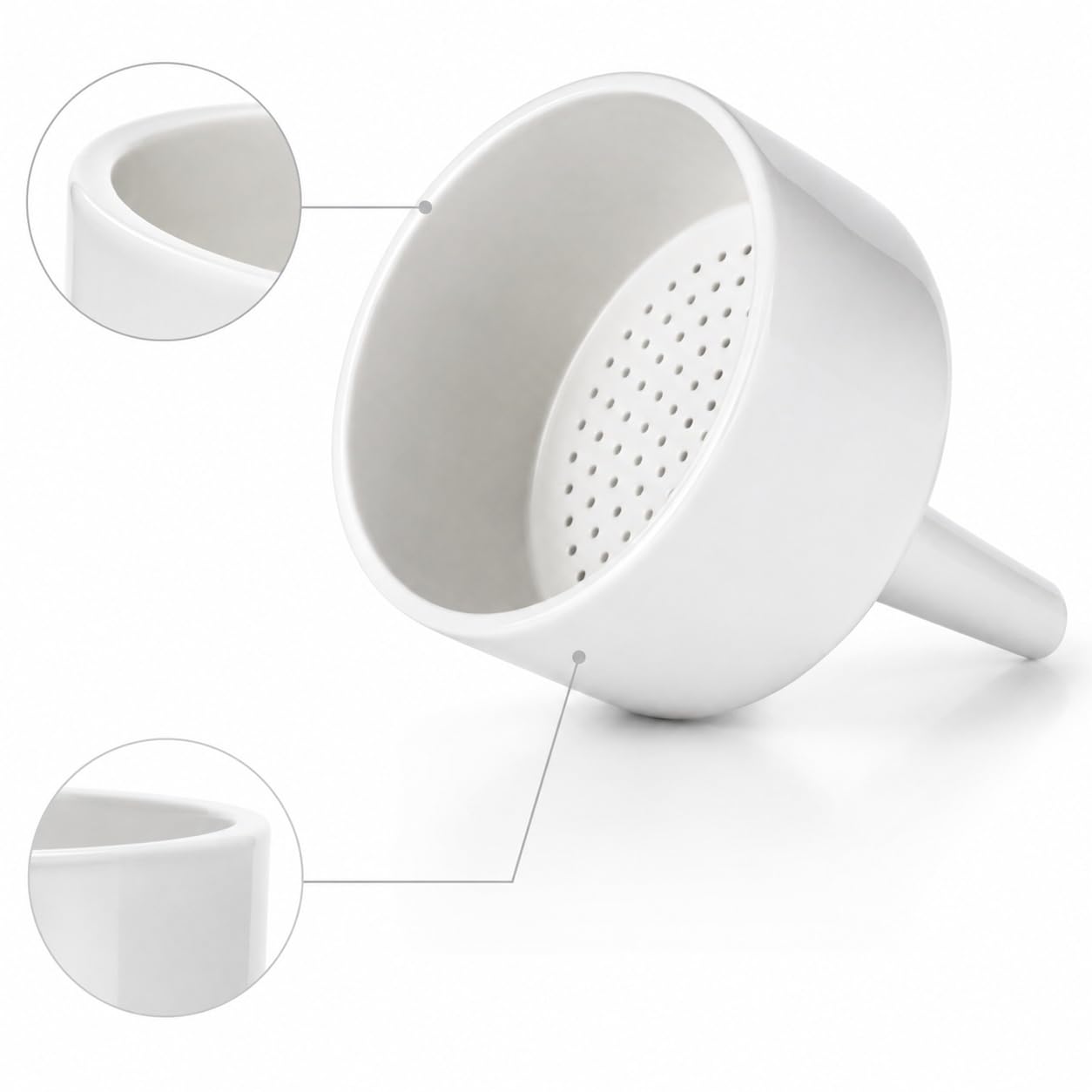Embudo Buchner Cerámica Esmaltada Resistente Ácido-250mm