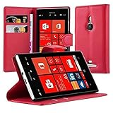 Cadorabo Funda Libro para Nokia Lumia 925 en Rojo CARMN - Cubierta Proteccon con Cierre Magntico, Tarjetero y Funcin de Suporte - Etui Case Cover Carcasa