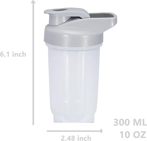 Miniatura 2 de GAISHION Shaker Bottle - Vaso para batidos de proteínas y botella agitadora de 10 onzas10.1 fl oz con bolas batidoras, juego de botellas mezcladoras