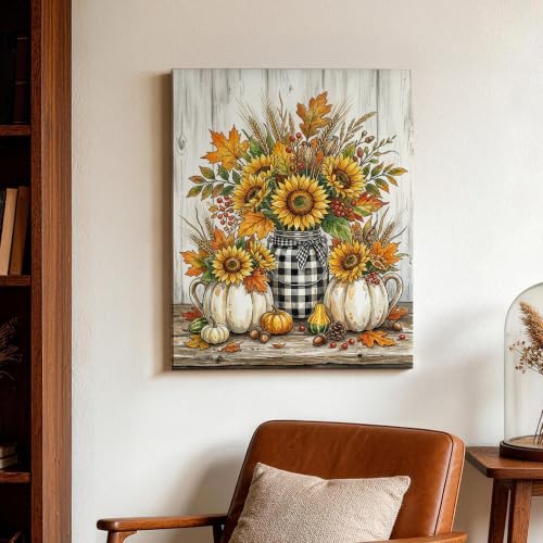 Lienzo decorativo para pared de 16x20 pulgadas listo para colgar con diseño otoñal 3